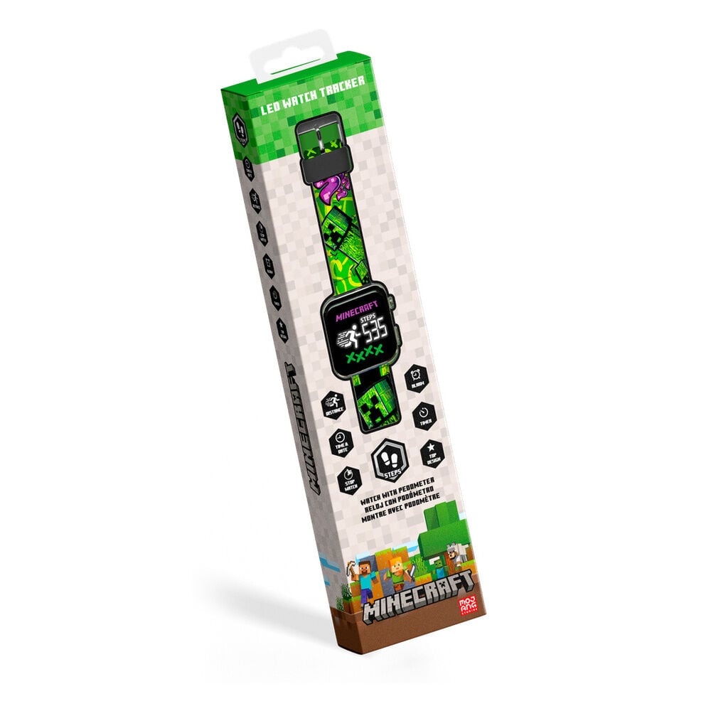 Relógio Led Multi-Funções Minecraft