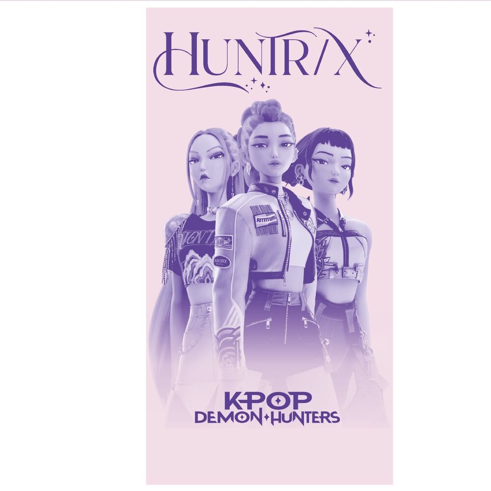 Toalha de Praia Microfibra Huntrix K-Pop Demon Hunters 70x140cm