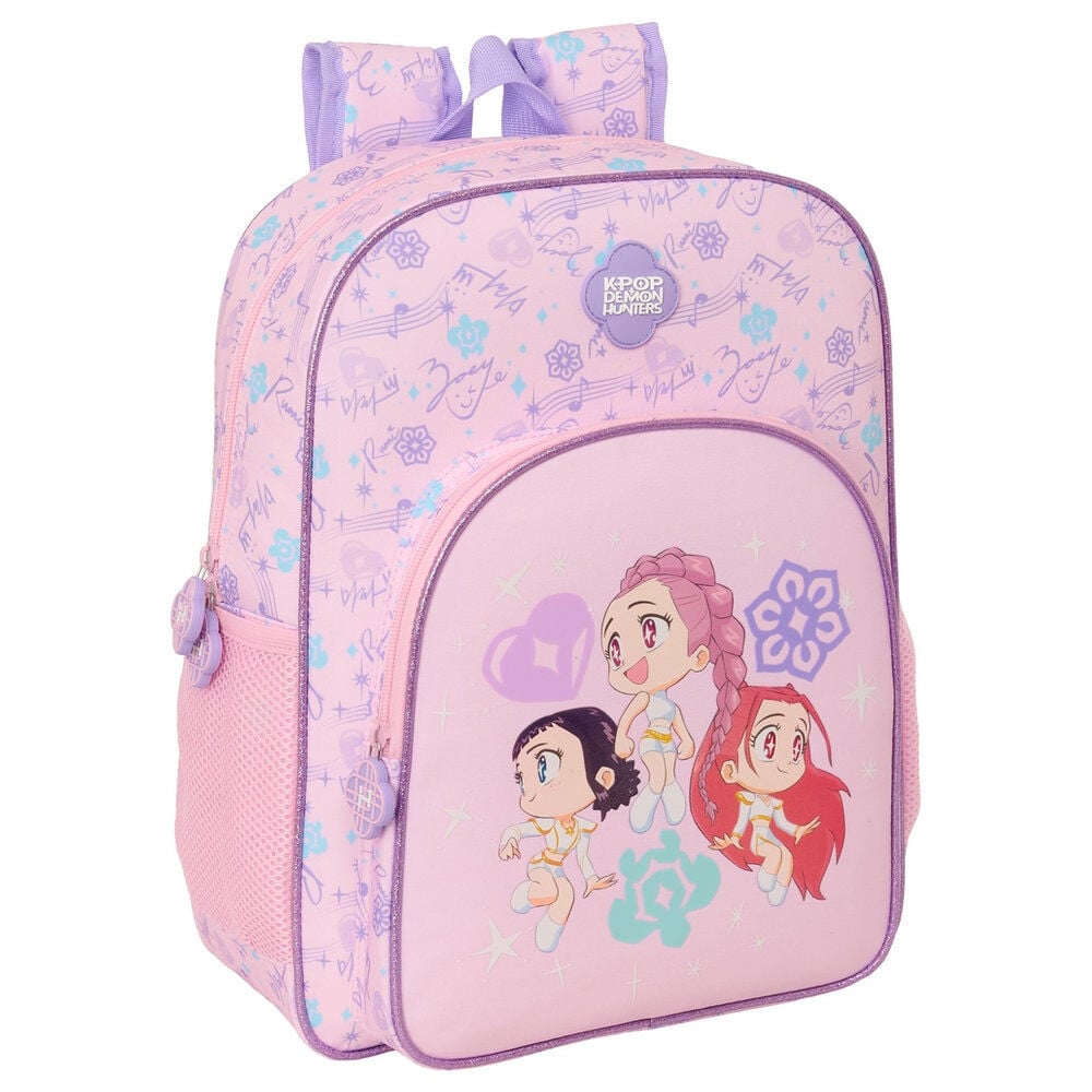 Mochila Escolar Chibi K-Pop Demon Hunters 38cm Adaptável