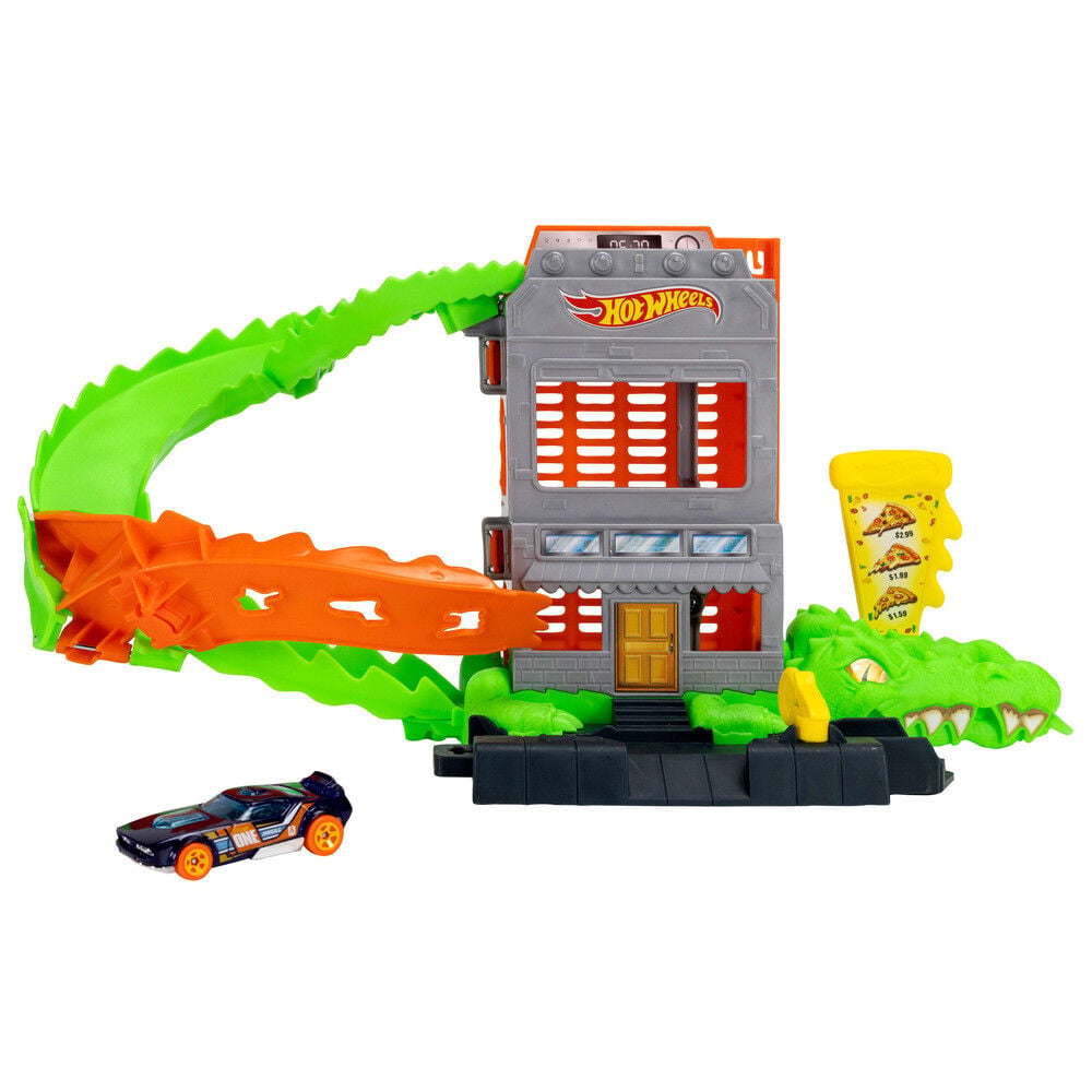 Pista Carros Ataque de Crocodilo Hot Wheels City