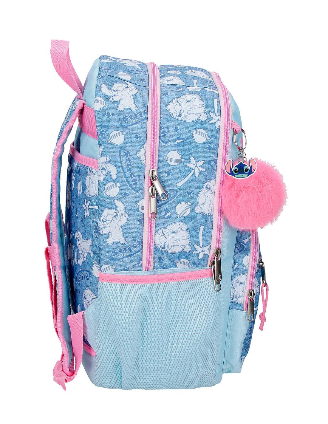 Mochila Escolar Hearts Stitch Disney 44cm Adaptável