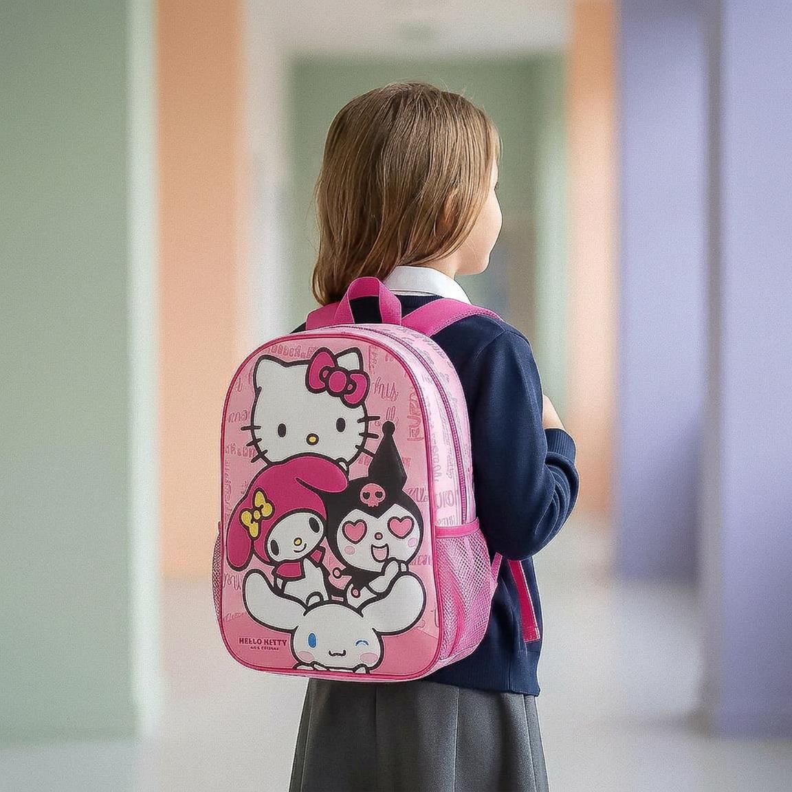 Mochila Pré-Escolar 3D Hello Kitty and Friends 30cm