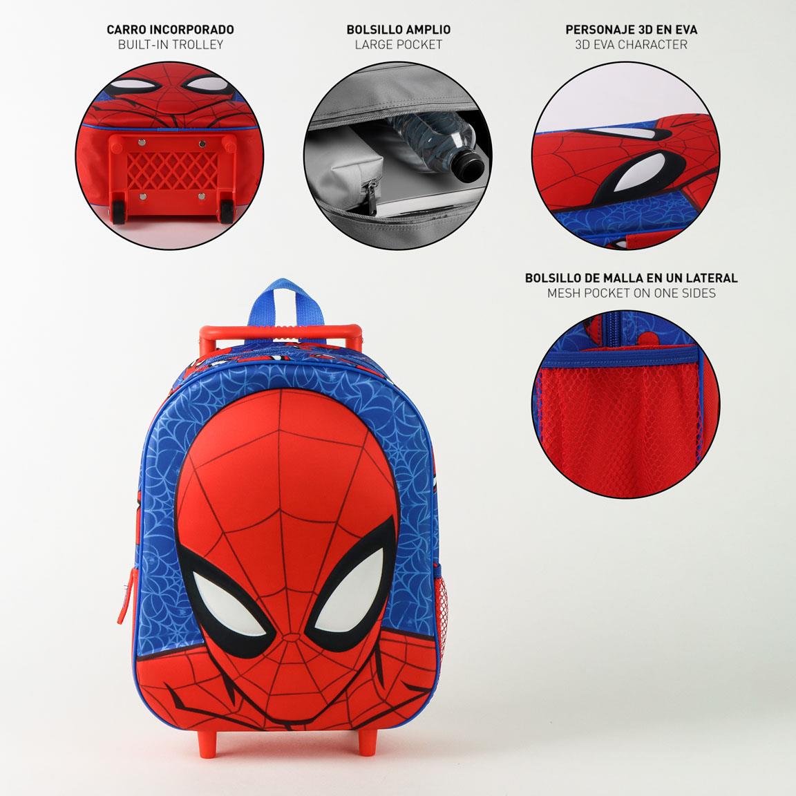 Mochila Pré-Escolar Trolley 3D Spiderman Marvel 30cm