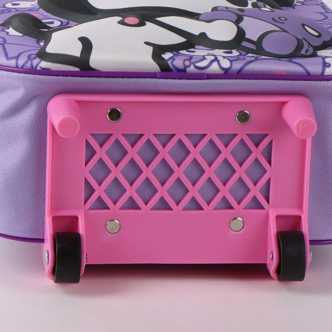 Mochila Pré-Escolar Trolley 3D Kuromi Hello Kitty 30cm