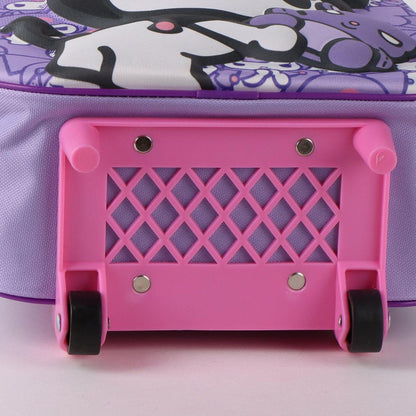 Mochila Pré-Escolar Trolley 3D Kuromi Hello Kitty 30cm
