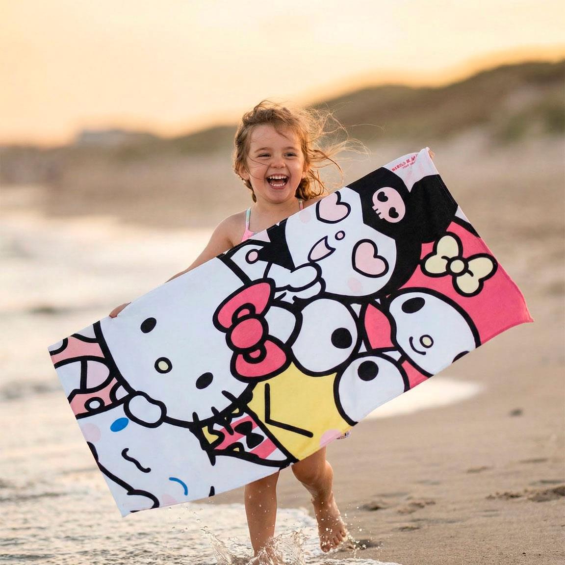 Toalha de Praia Microfibra Hello Kitty and Friends  70x140cm