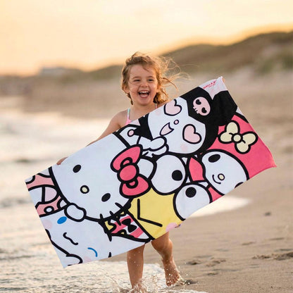 Toalha de Praia Microfibra Hello Kitty and Friends  70x140cm