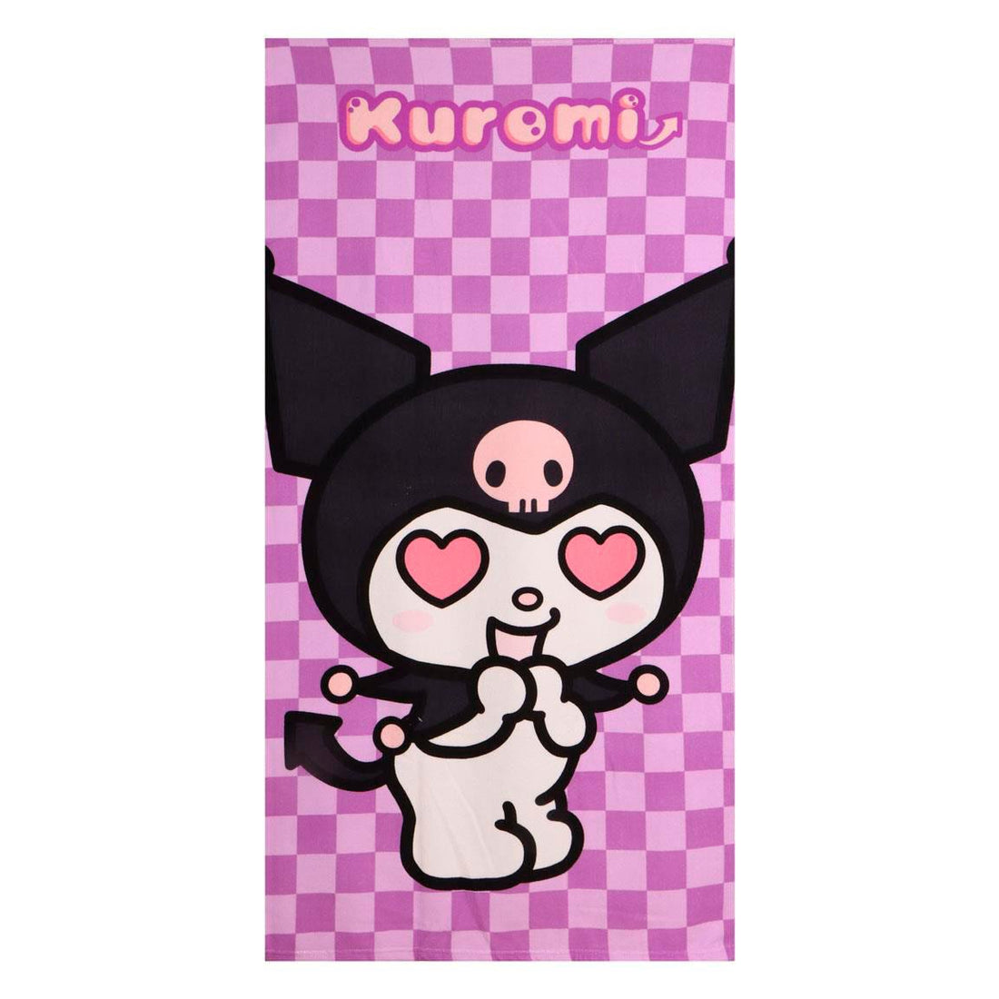 Toalha de Praia Kuromi Hello Kitty Microfibra 70x140cm