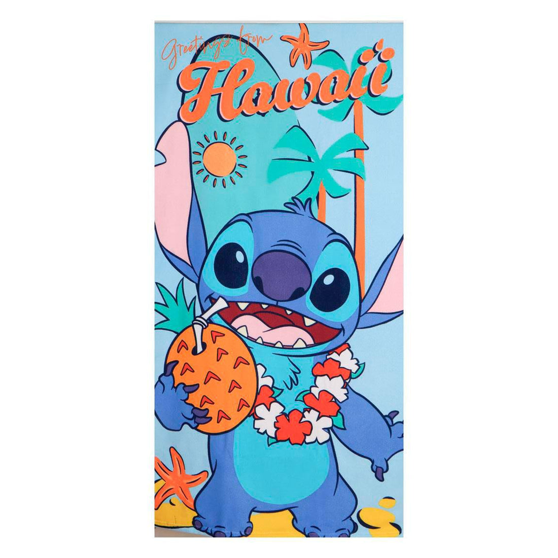 Conjunto Toalha de Praia + Saco + Boné Stitch Disney