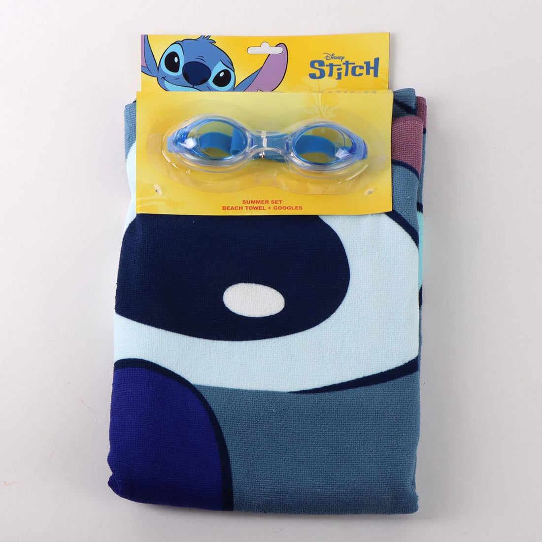 Conjunto Toalha de Praia + Óculos de Natação Stitch Disney