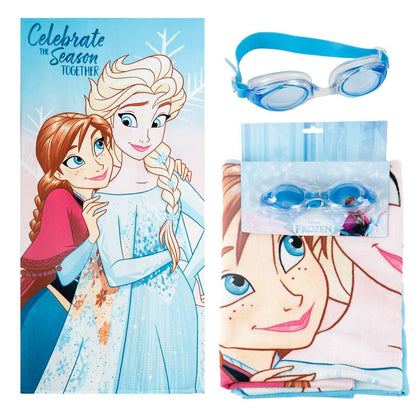 Conjunto Toalha de Praia + Óculos de Natação Frozen Disney
