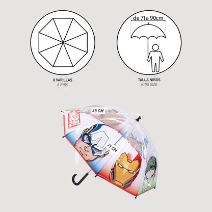 Guarda-Chuva Transparente Manual Poe The Avengers 45cm