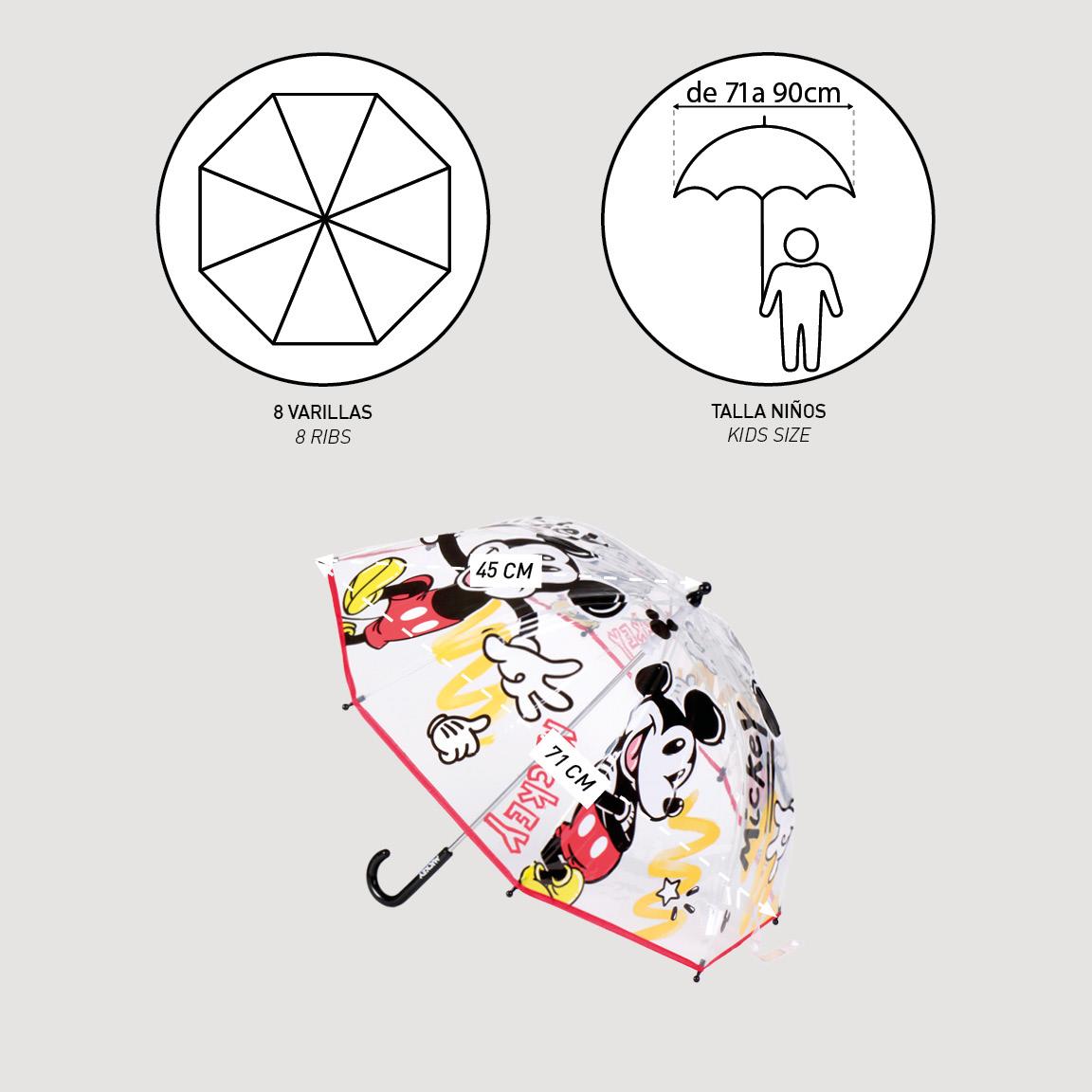 Guarda Chuva Manual POE Mickey Mouse 45cm