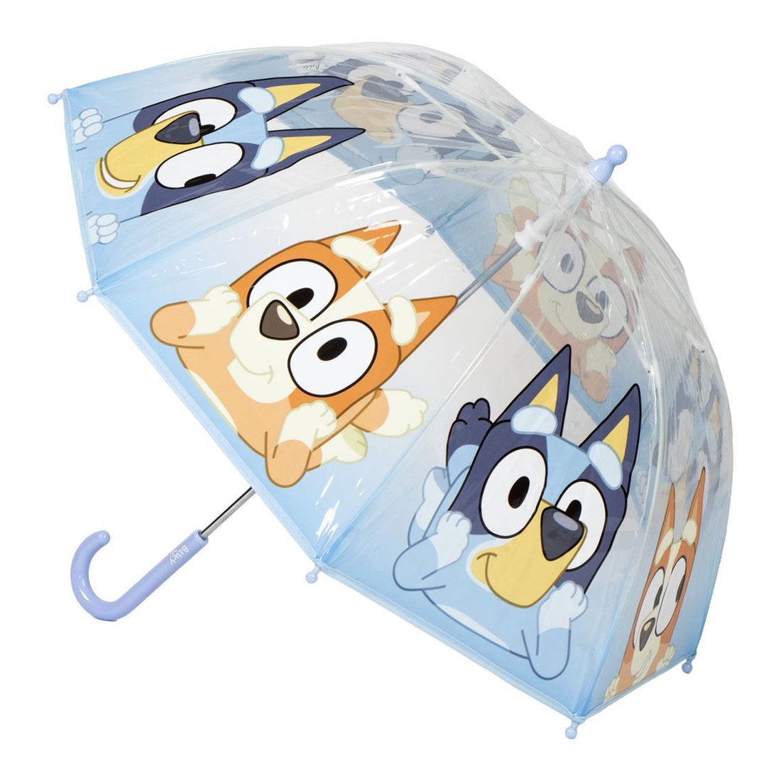 Chapéu de Chuva Manual POE Bolha Bluey e Bingo Azul Claro 45cm