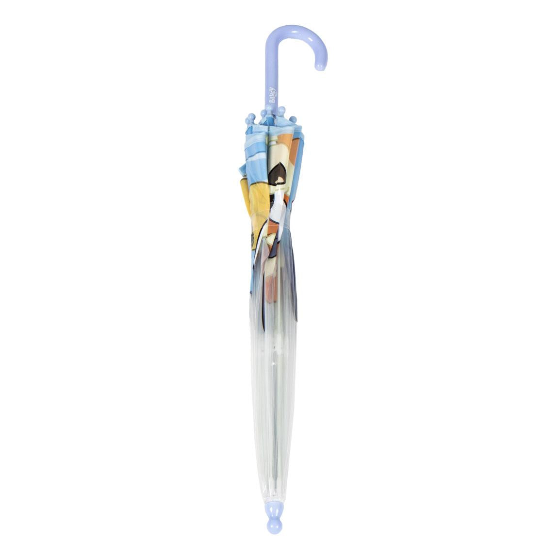 Chapéu de Chuva Manual POE Bolha Bluey e Bingo Azul Claro 45cm