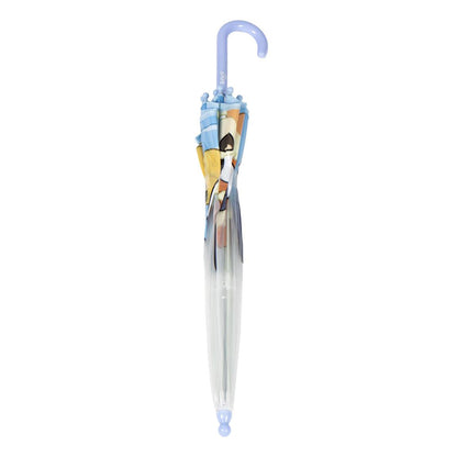 Chapéu de Chuva Manual POE Bolha Bluey e Bingo Azul Claro 45cm