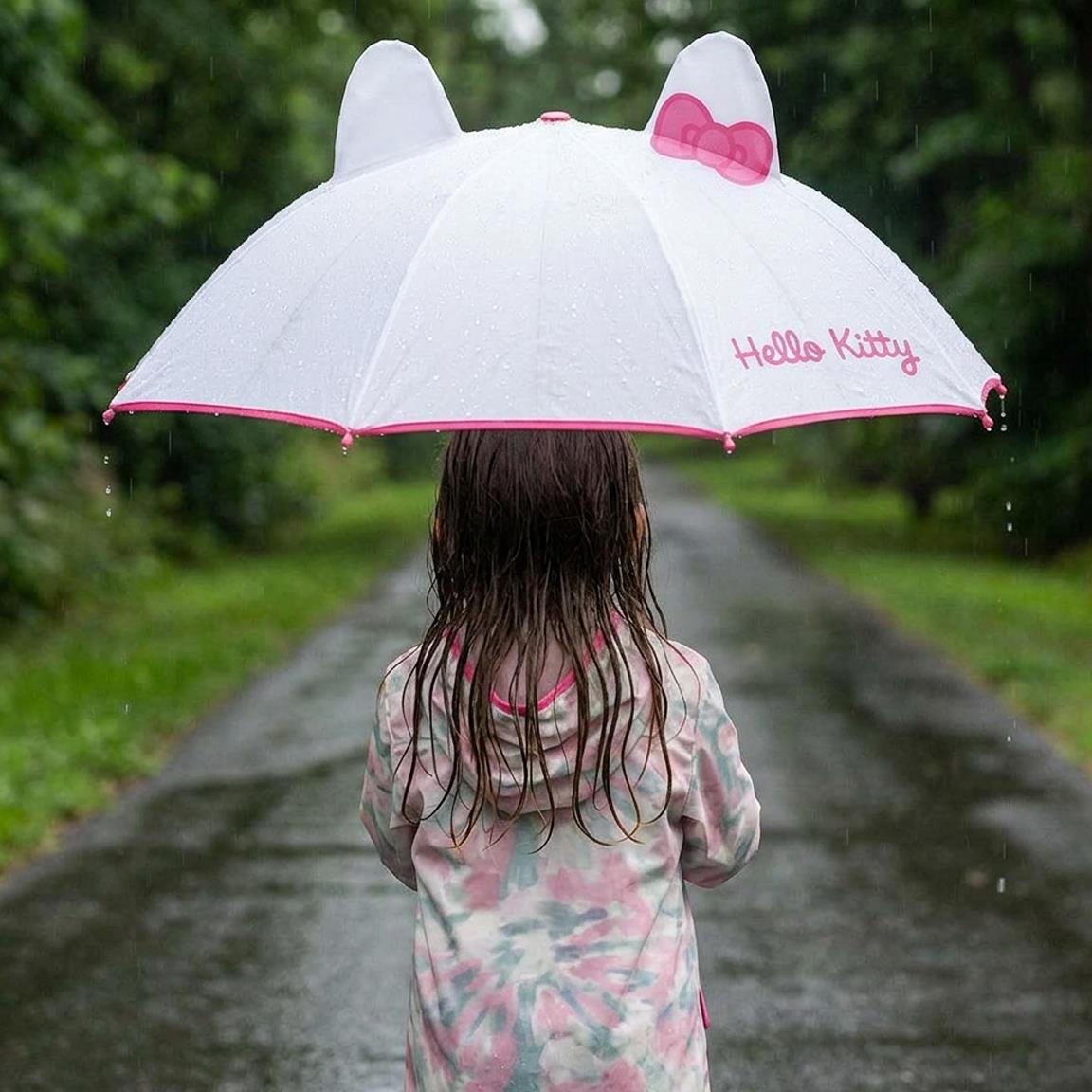 Guarda-Chuva Manual com Aplicações 3D Hello Kitty 45cm