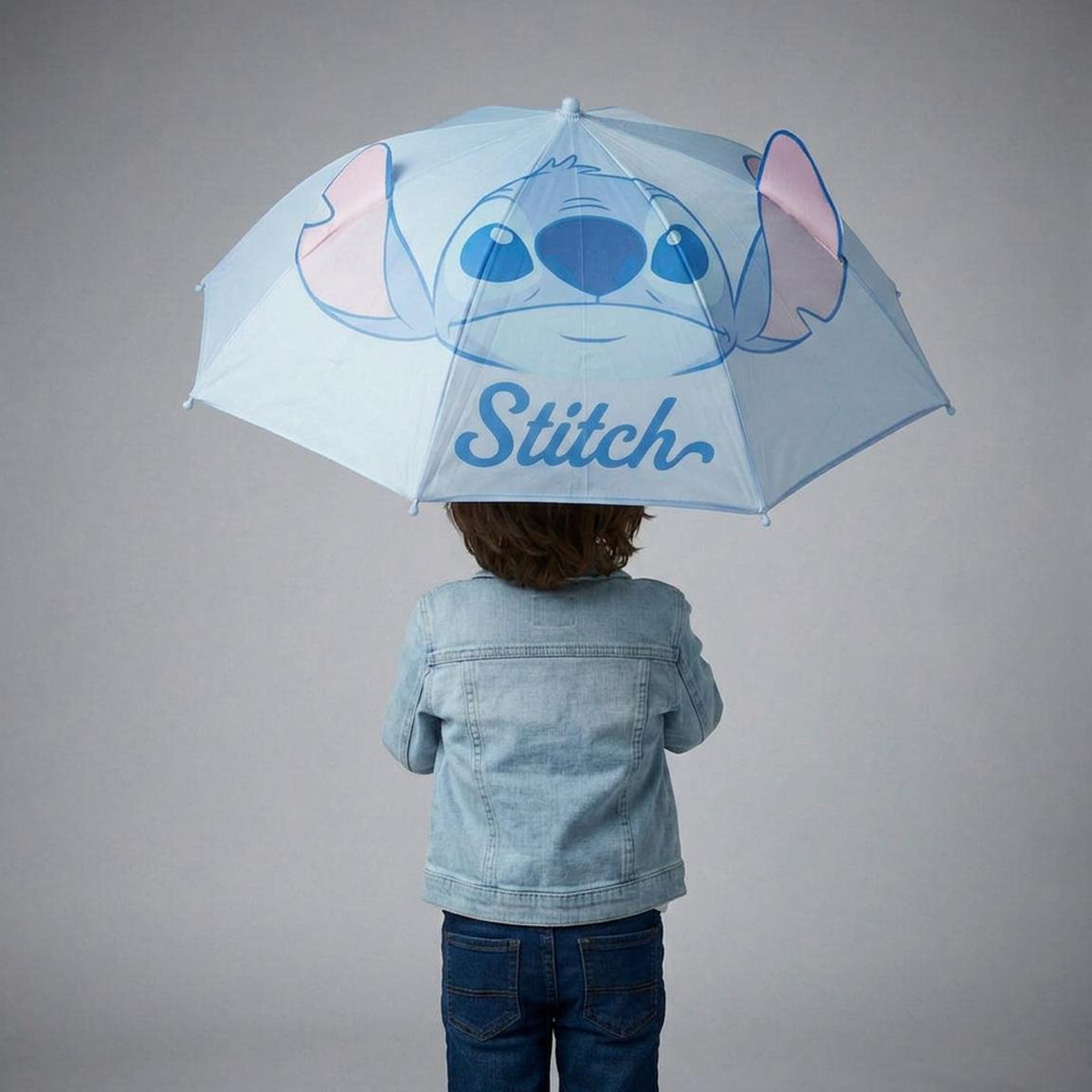 Guarda-Chuva Manual com Aplicações 3D Stitch 45cm