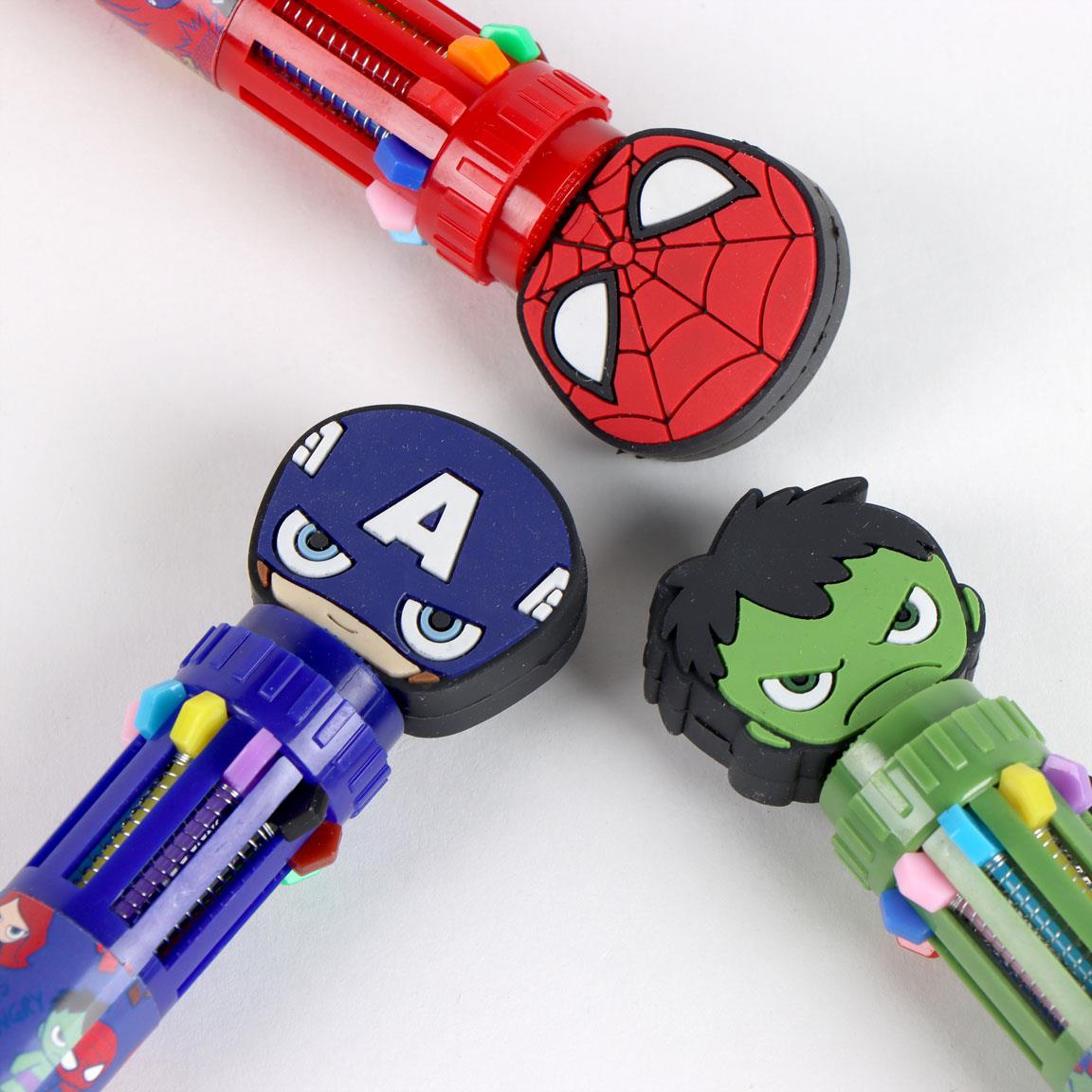 Canetas Avengers: Hulk, Spiderman e Capitão América