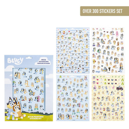 Set de Papelaria Autocolantes Bluey e Bingo 300un