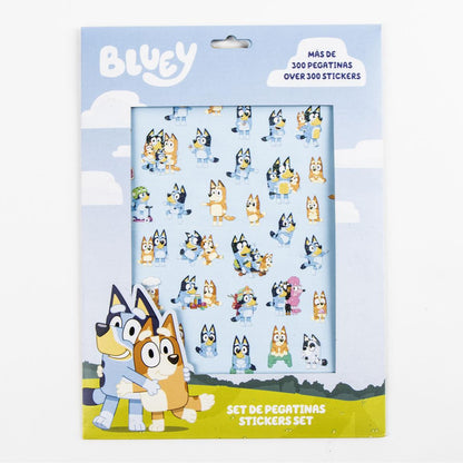 Set de Papelaria Autocolantes Bluey e Bingo 300un