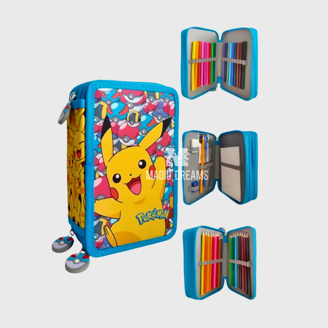 Estojo Triplo Completo Classic Pokemon