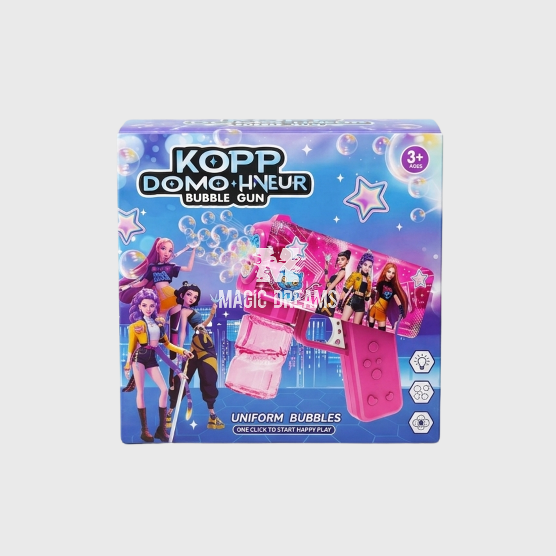 Máquina Bubble Gun K-Pop Demon Hunters Rosa 3+