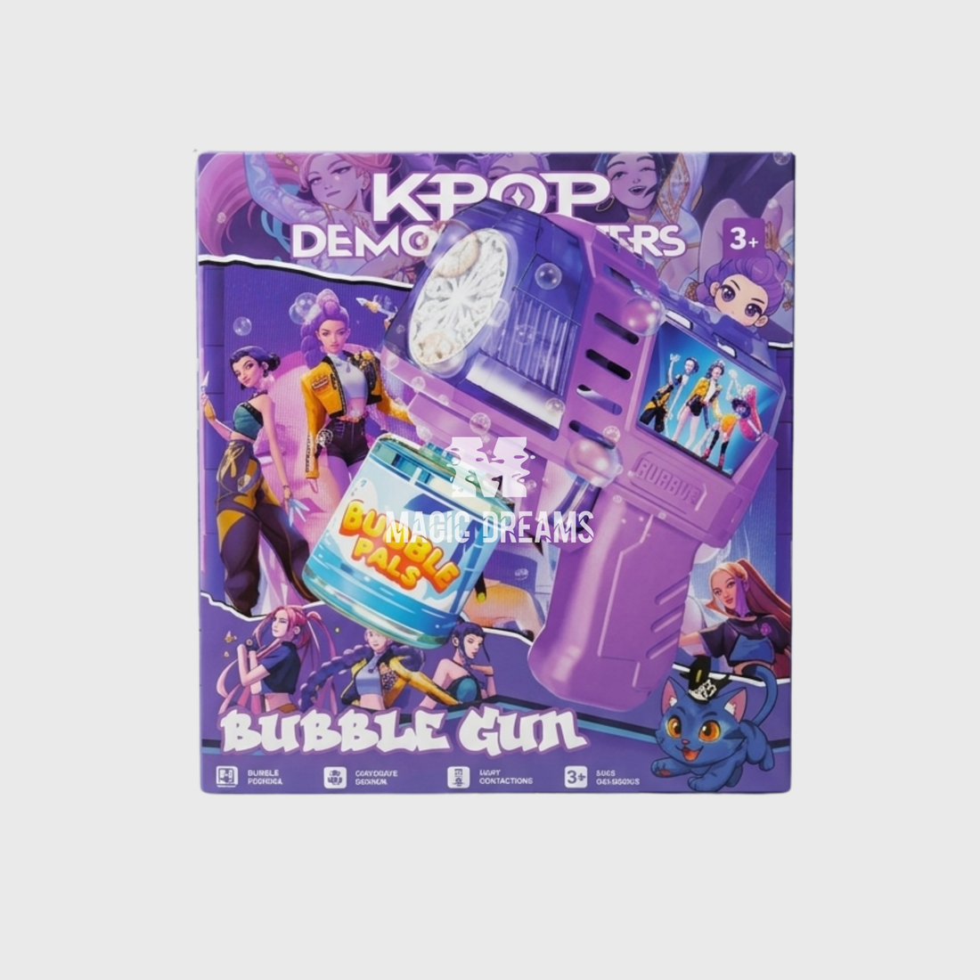 Máquina Bubble Gun Guerreiras do K-Pop Demon Hunters Lilás 3+