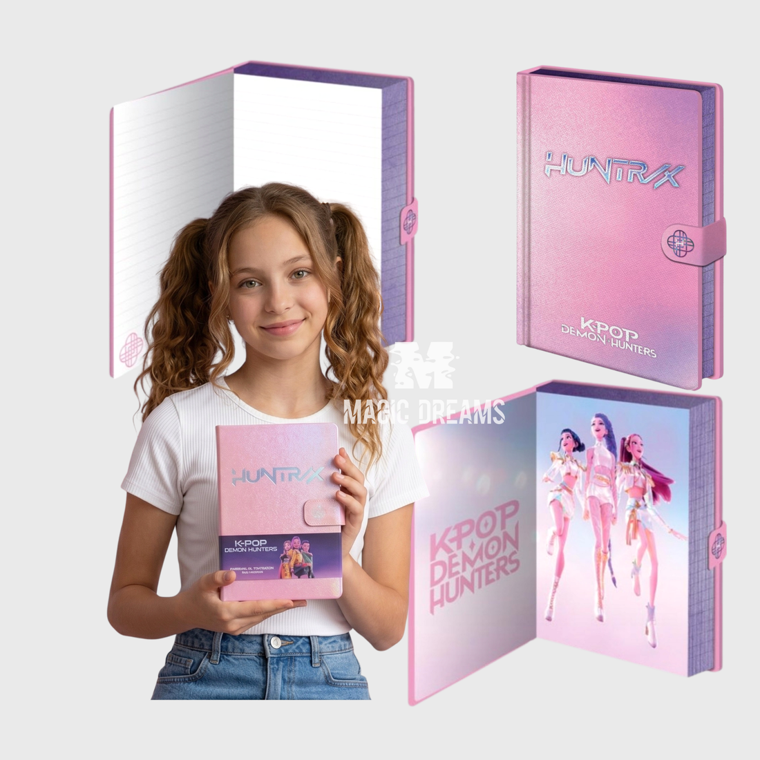 Caderno A5 Premium com Zíper K-Pop Demon Hunters