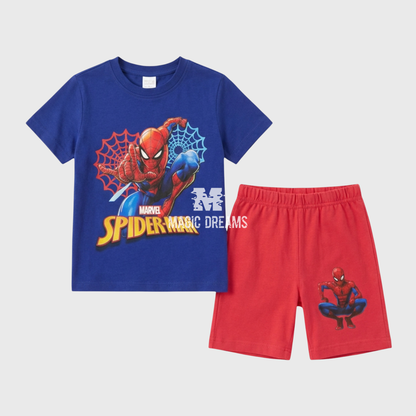 Pijama de Verão T-shirt + Calção Spiderman Marvel Cor Sortida
