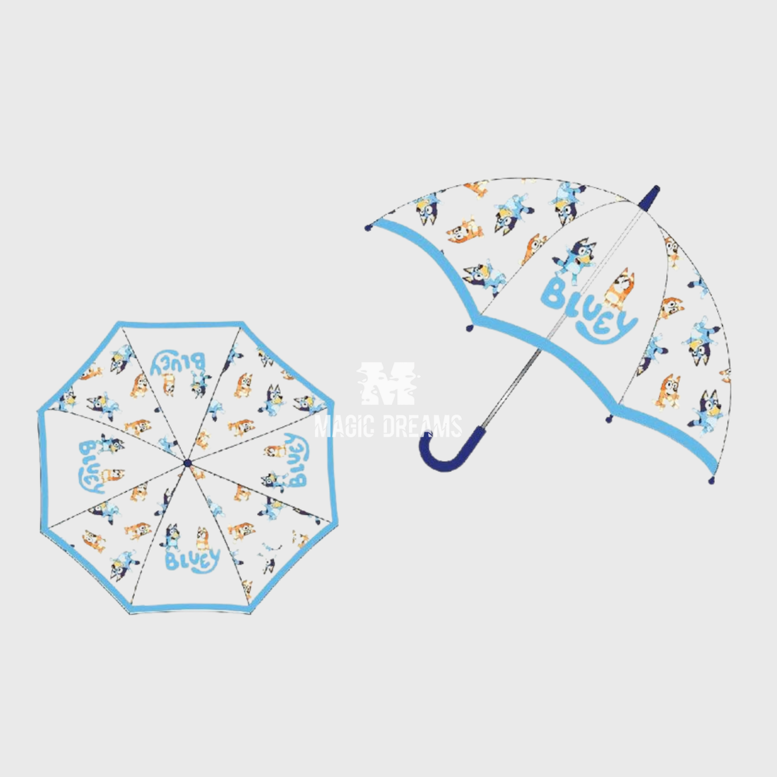 Guarda Chuva Bluey e Bingo Transparente 48cm