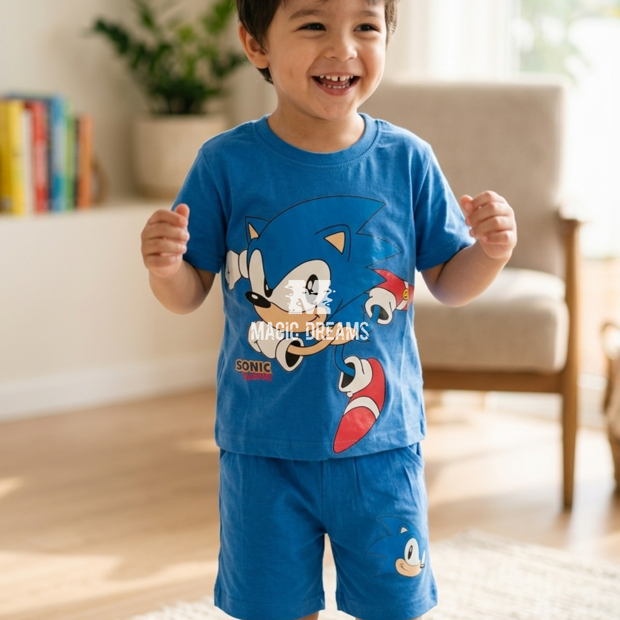 Conjunto T-Shirt e Calções de Verão Sonic The Hedgehog