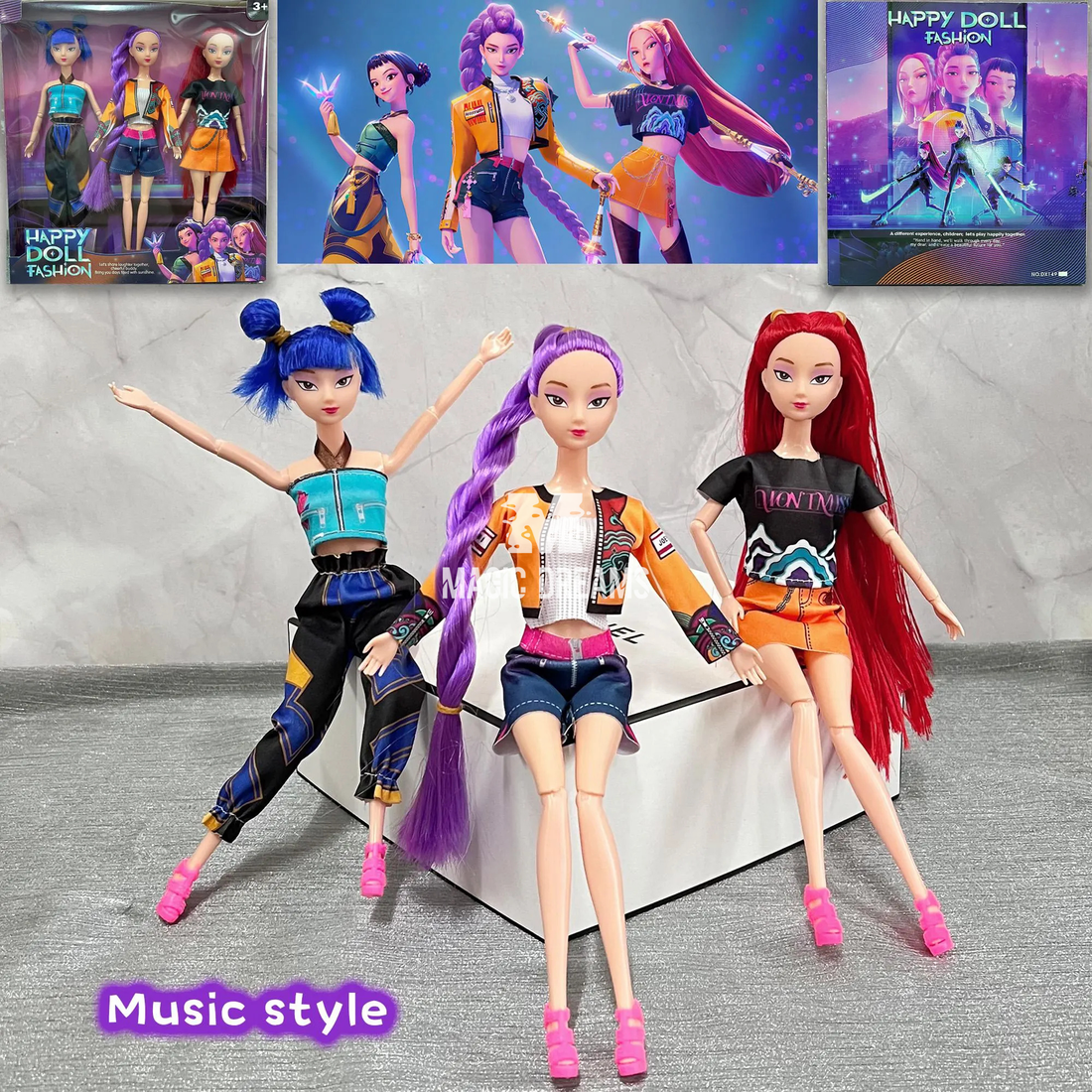 Bonecas Articuladas Guerreiras K Pop Efeito Surpresa com Música e Luz