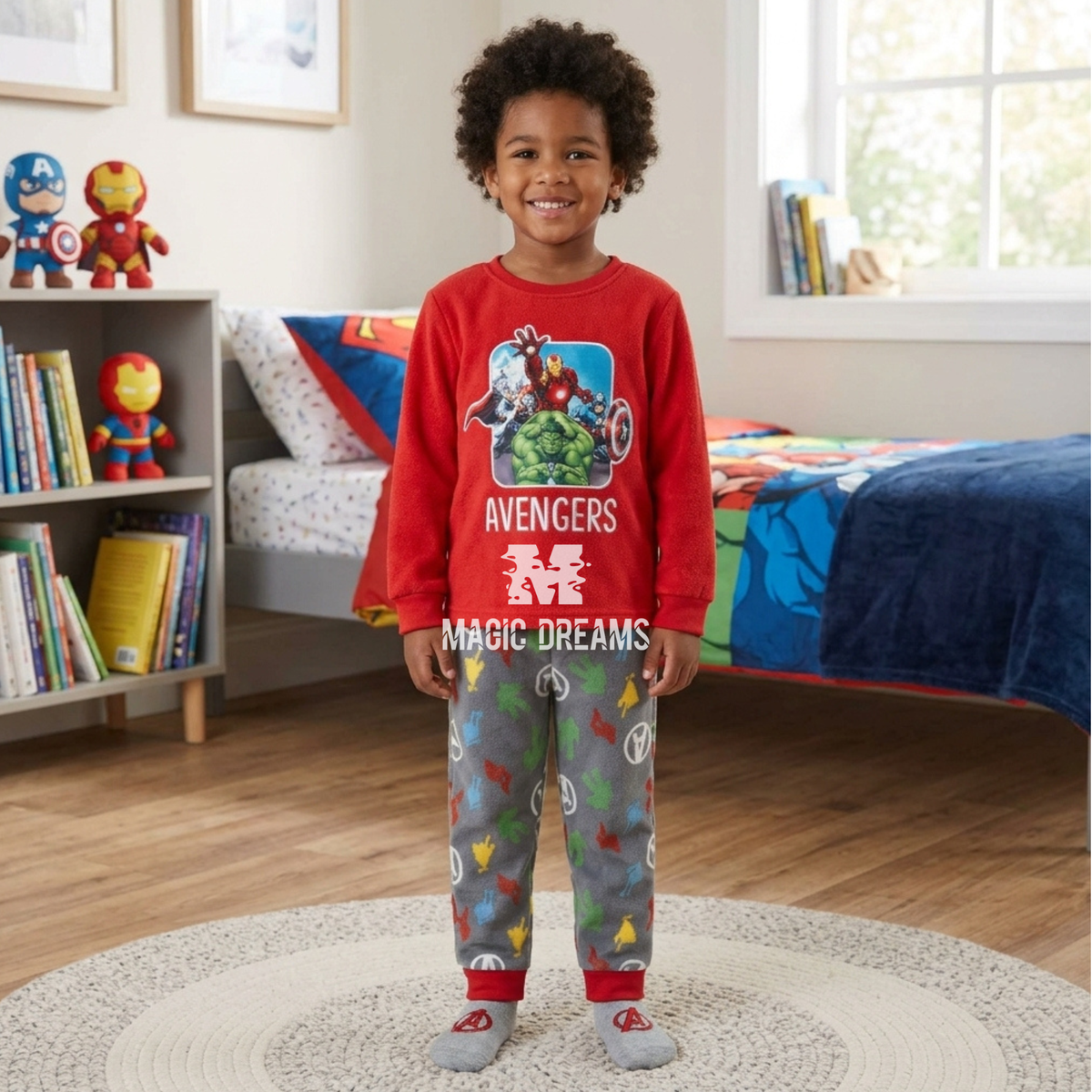 Pijama Coralina Longo Avengers Marvel para Criança 4-8 anos