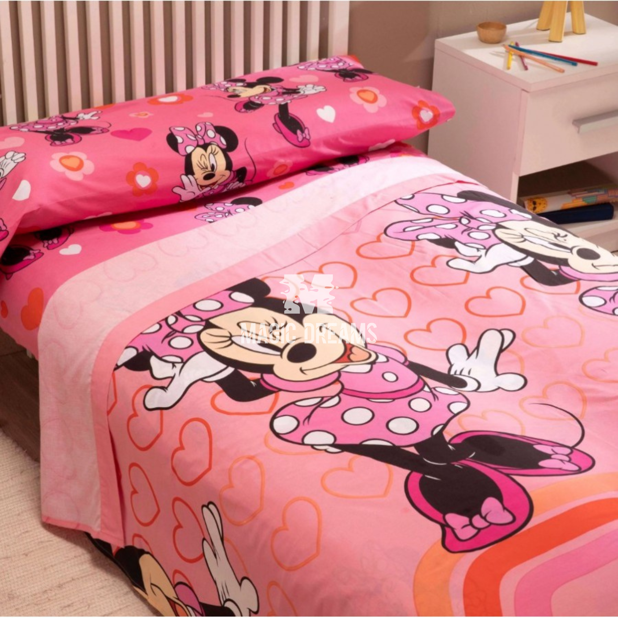 Jogo de Cama 3 Peças Infantil Minnie Mouse Disney Solteiro