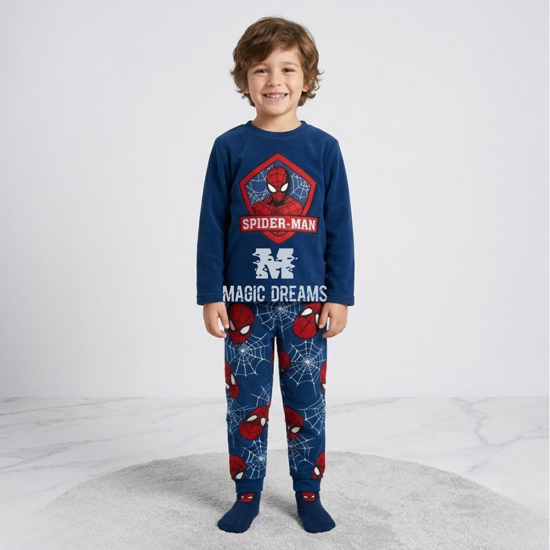 Pijama Coralina Longo Spiderman para Menino 4-8 anos