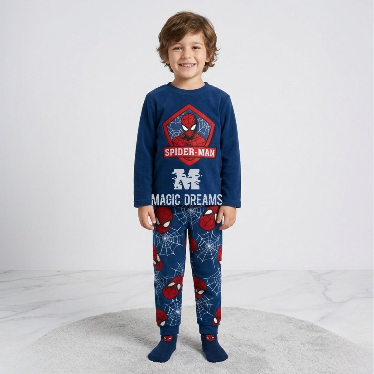 Pijama Coralina Longo Spiderman para Menino 4-8 anos