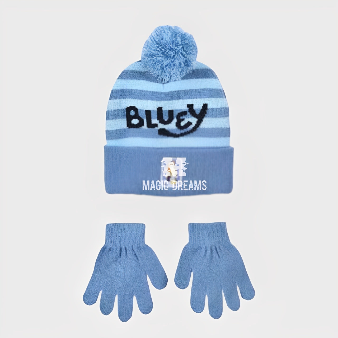 Conjunto de Gorro e Luvas Bluey