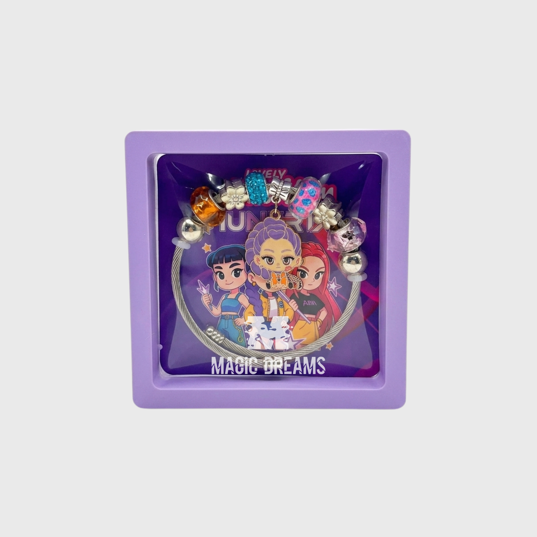 Pulseira K-Pop Demon Hunters com Charms Coloridos – Ajustável