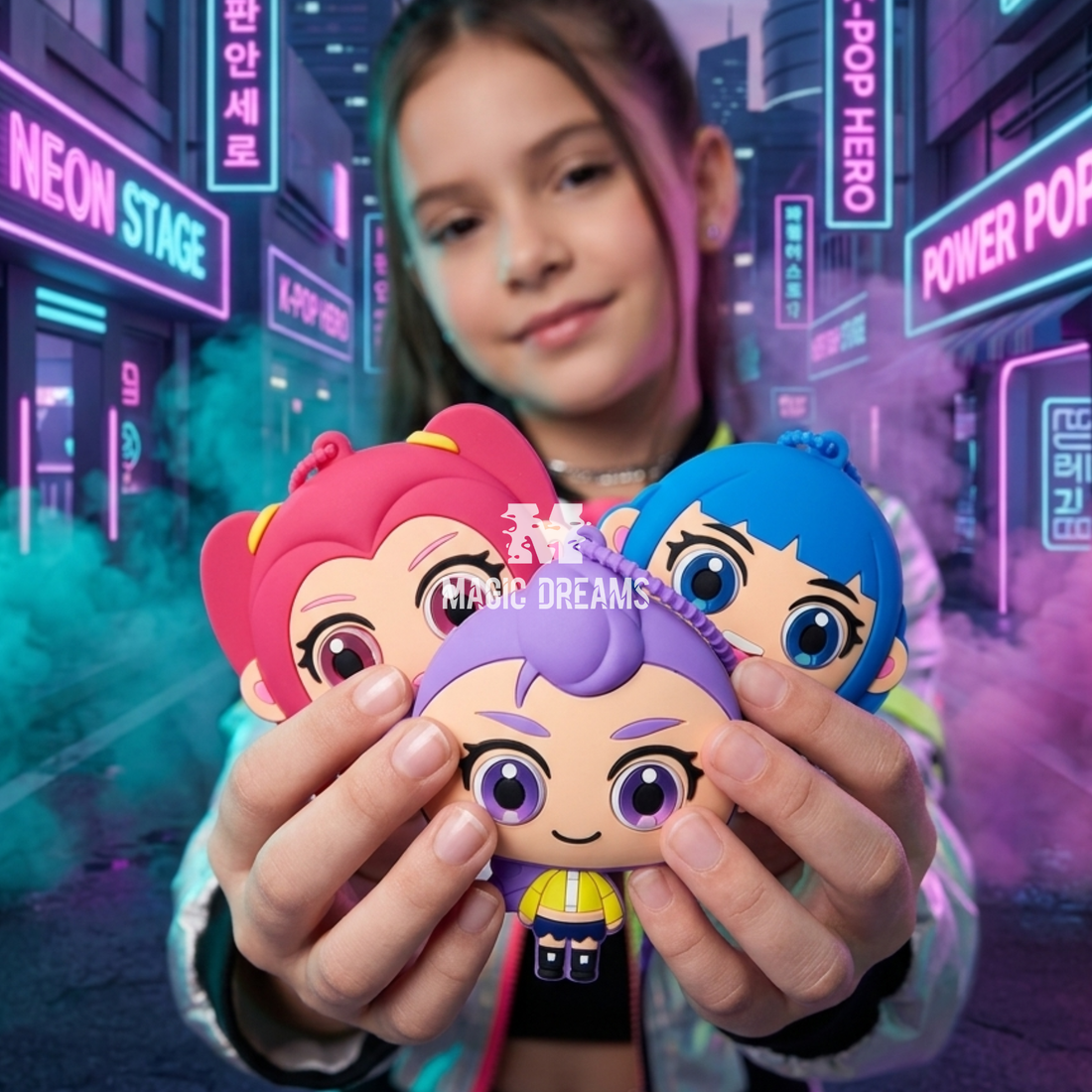 Porta-Moedas Infantil de Silicone Guerreiras K-Pop