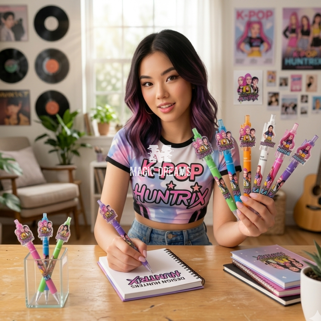 Caneta Gel K-Pop Demon Hunters - Coleção Guerreiras K-Pop (Várias Cores)