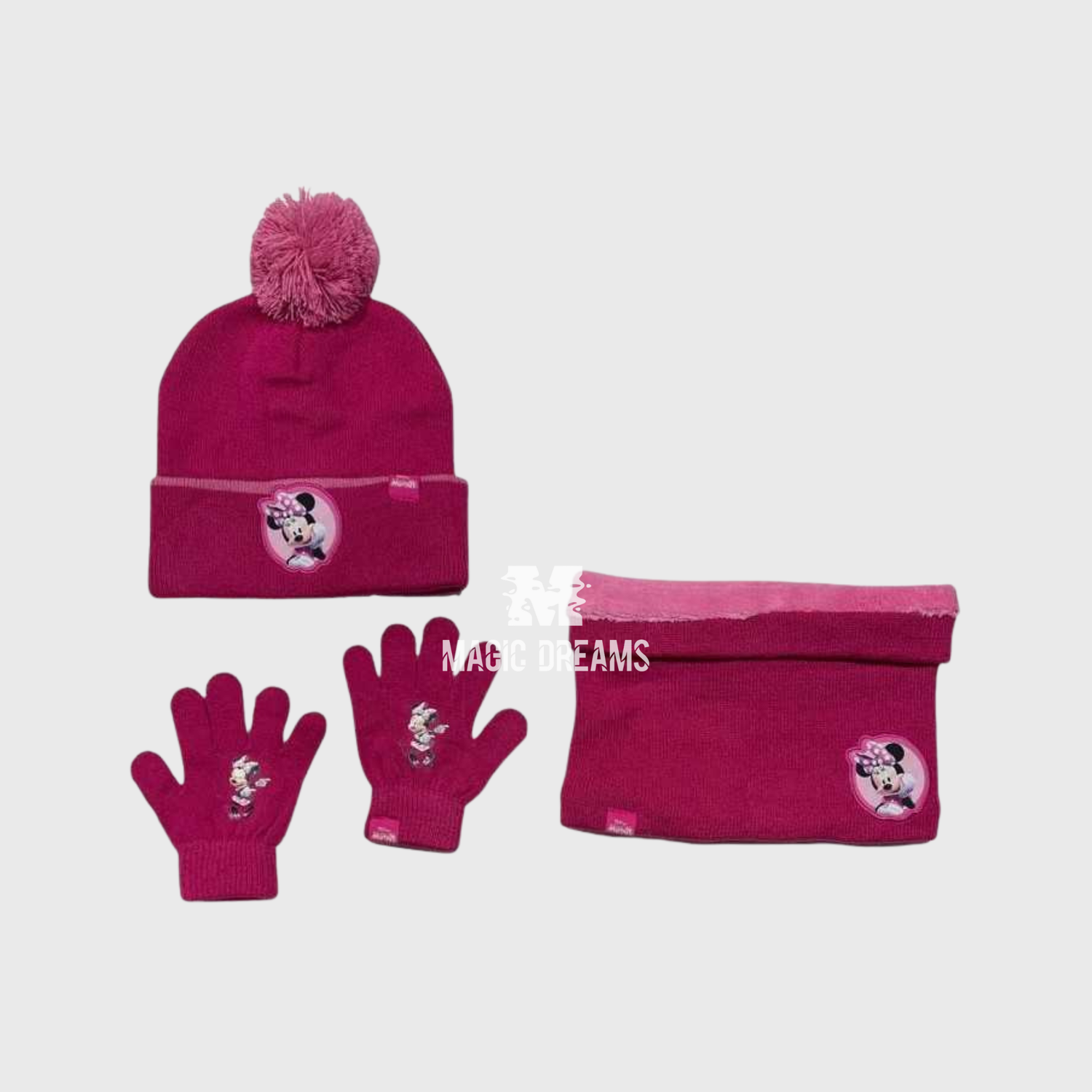 Conjunto de 3 Peças Gorro, Gola e Luvas Polar Minnie Sortido