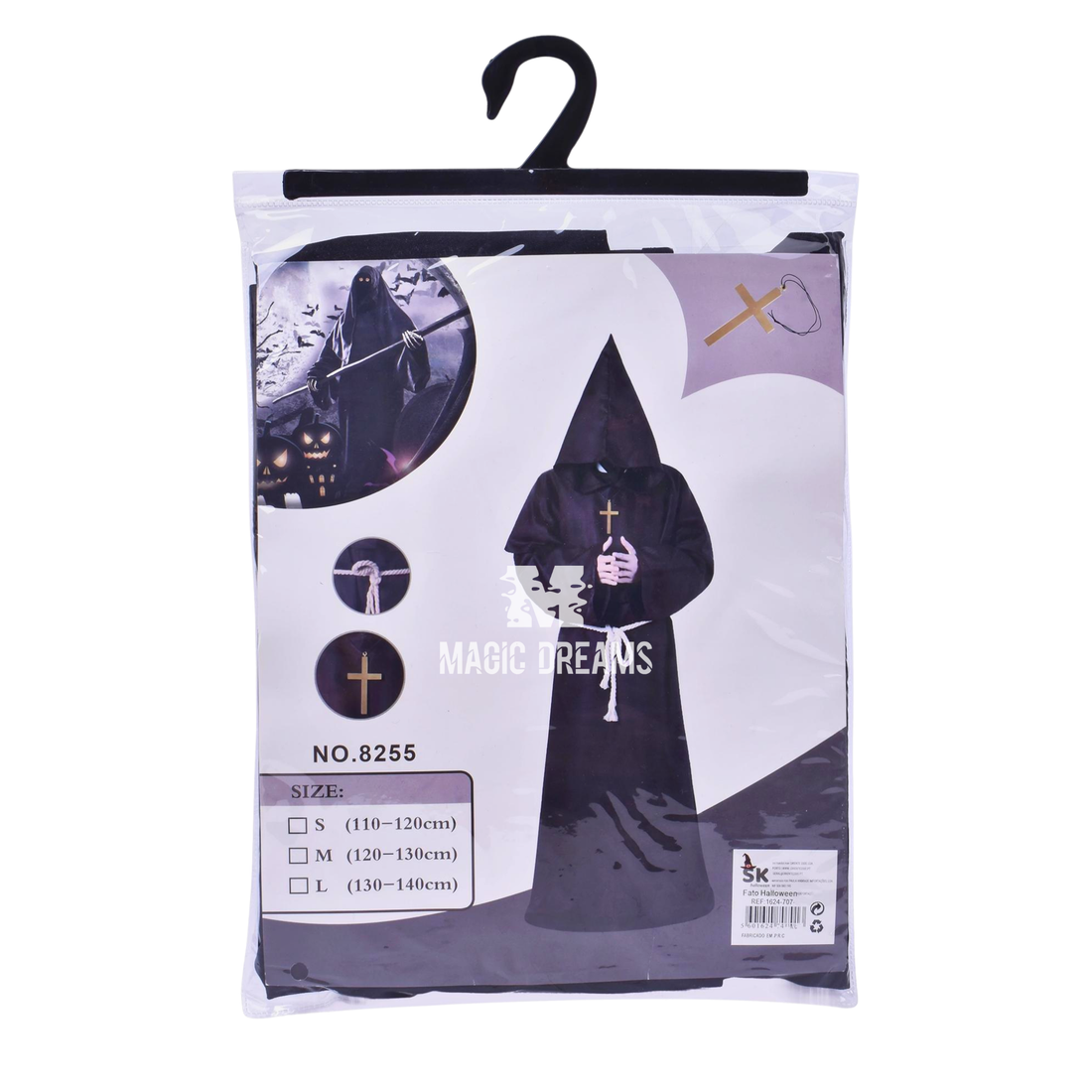 Fato Halloween Adulto Monge Assustador 170x180cm