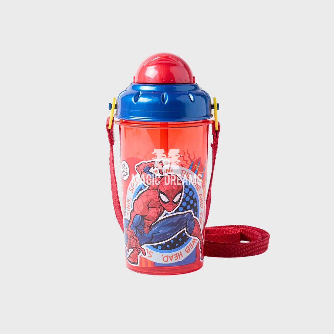 Garrafa de Água com Palhinha Spidey Homem Aranha para Menino