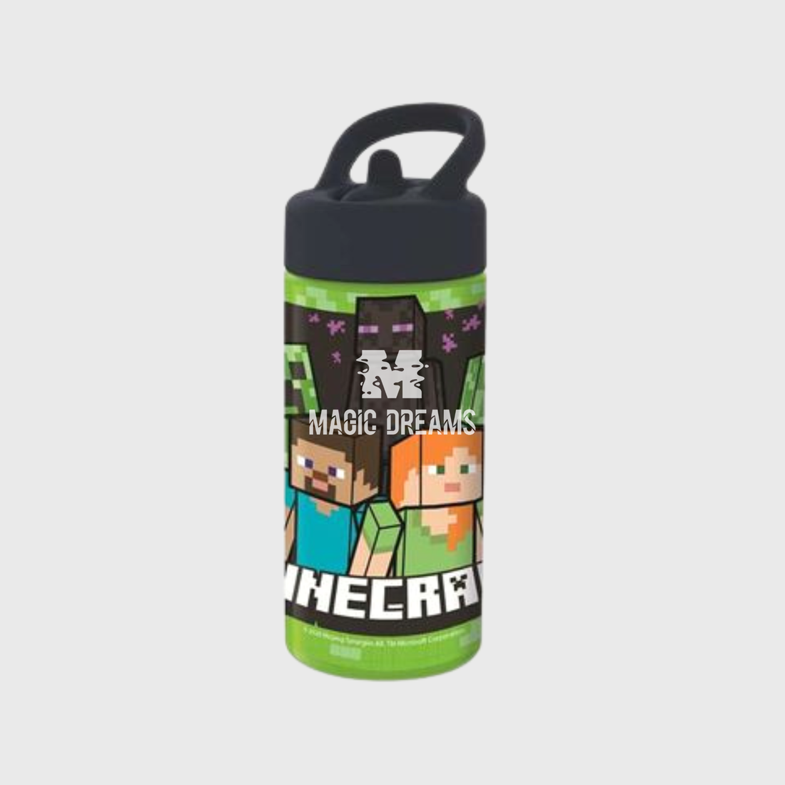Garrafa PP Playground com Palhinha 420ml Minecraft