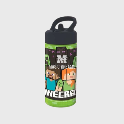 Garrafa PP Playground com Palhinha 420ml Minecraft
