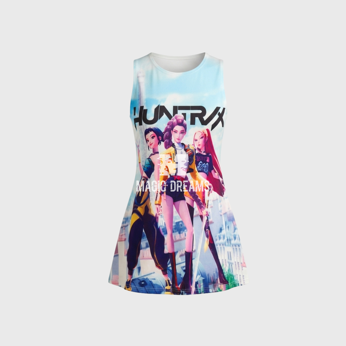 Vestido de Manga Curta Guerreiras do K-pop Demon Hunters Huntrix