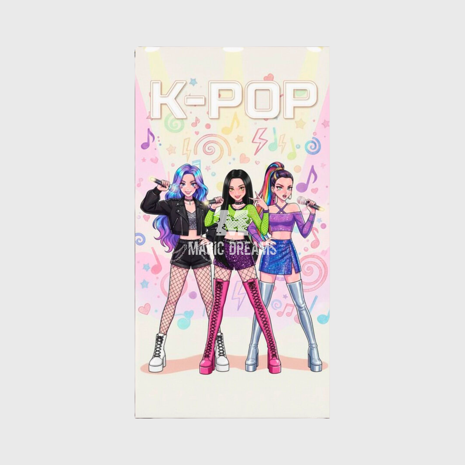 Toalha de Praia Microfibra K-Pop Demon Hunters