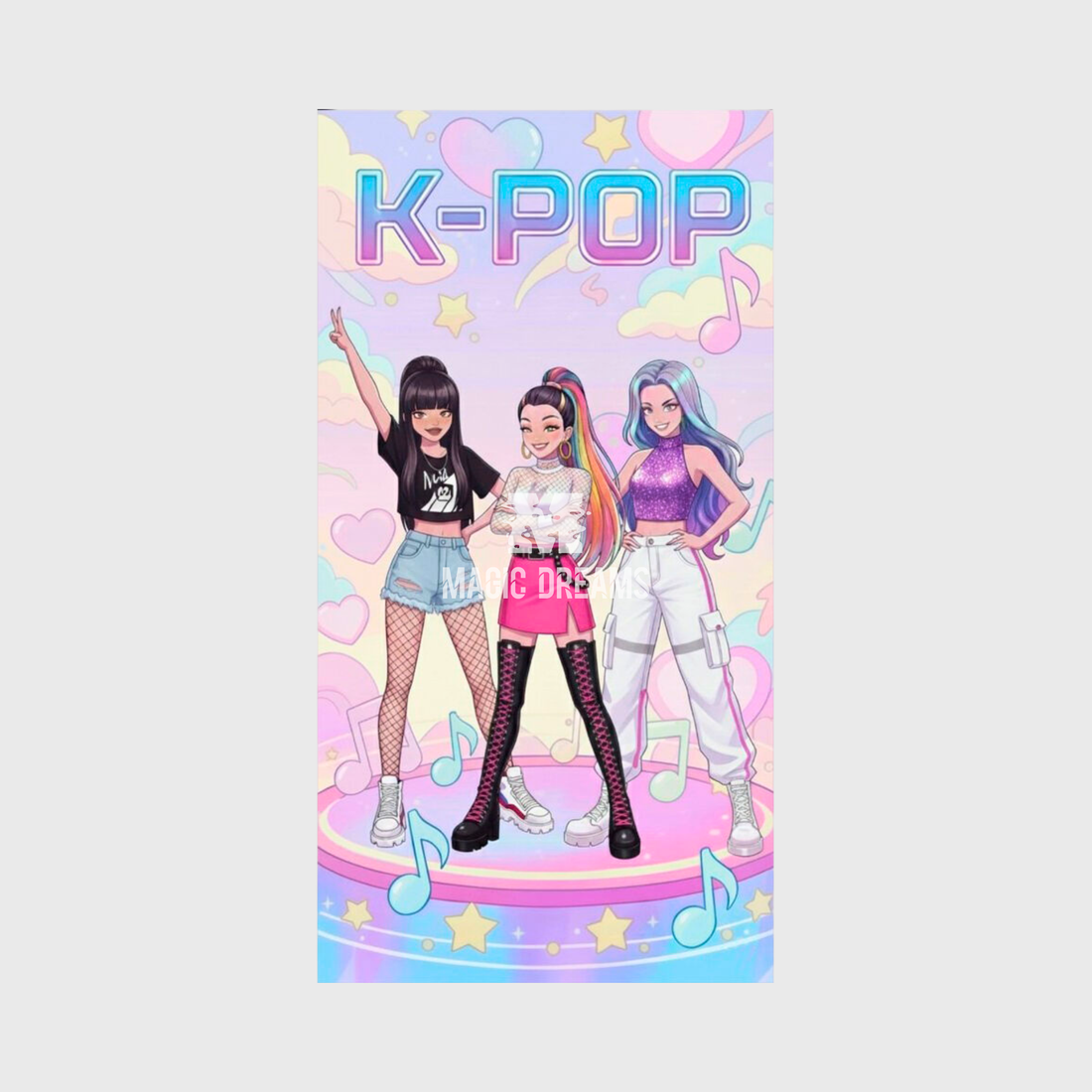 Toalha de Praia Microfibra K-Pop Demon Hunters