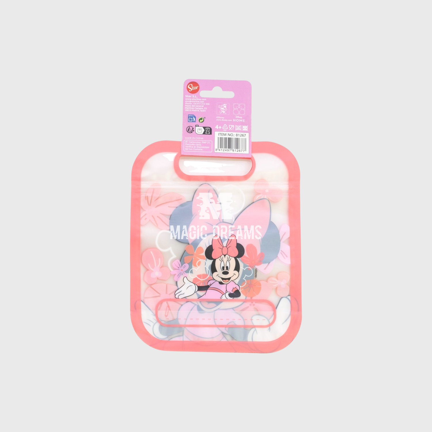 Conjunto de 4 Sacos com fecho para Lanche Minnie Mouse Sunshine
